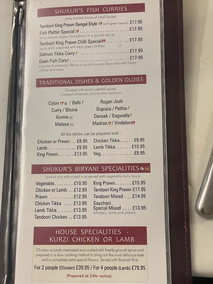 Shukurs Brasserie Photo Menu 2
