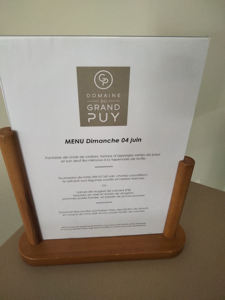 Le Domaine Du Grand Puy Photo Menu 6