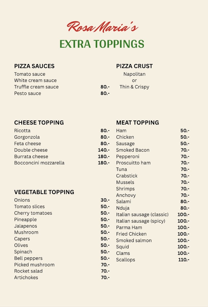 Rosa Maria’s Pizzeria & Ristorante Photo Menu 10