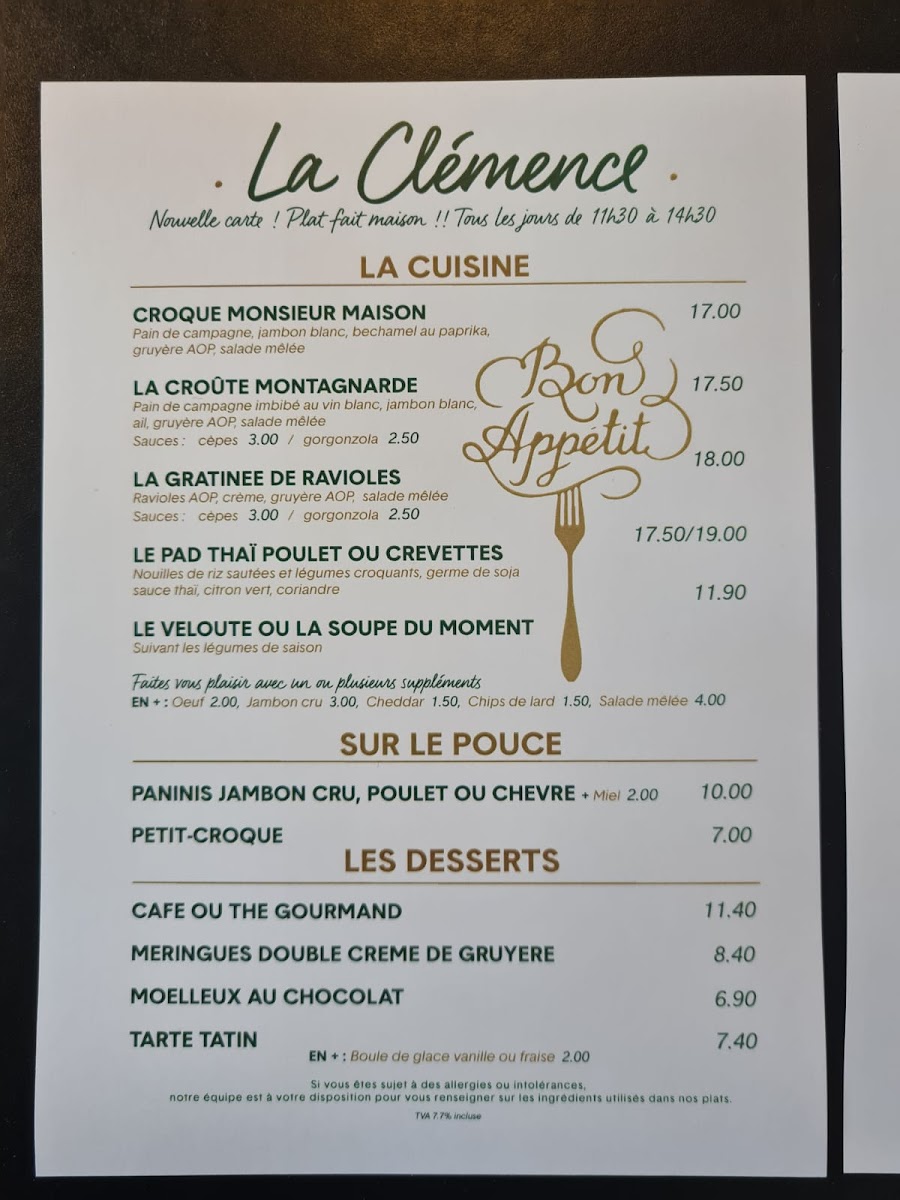 Café La Clémence Photo Menu 4
