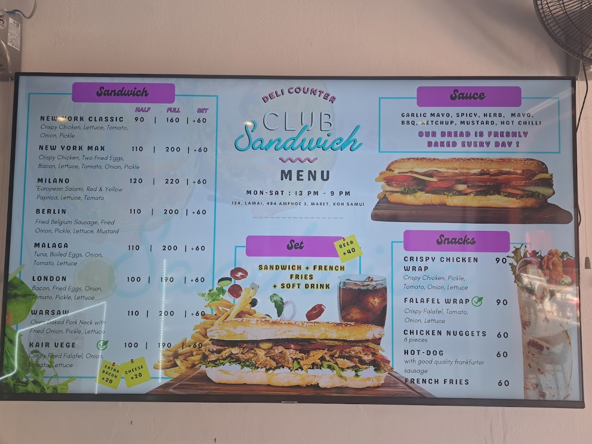 Club Sandwich Koh Samui Photo Menu 1