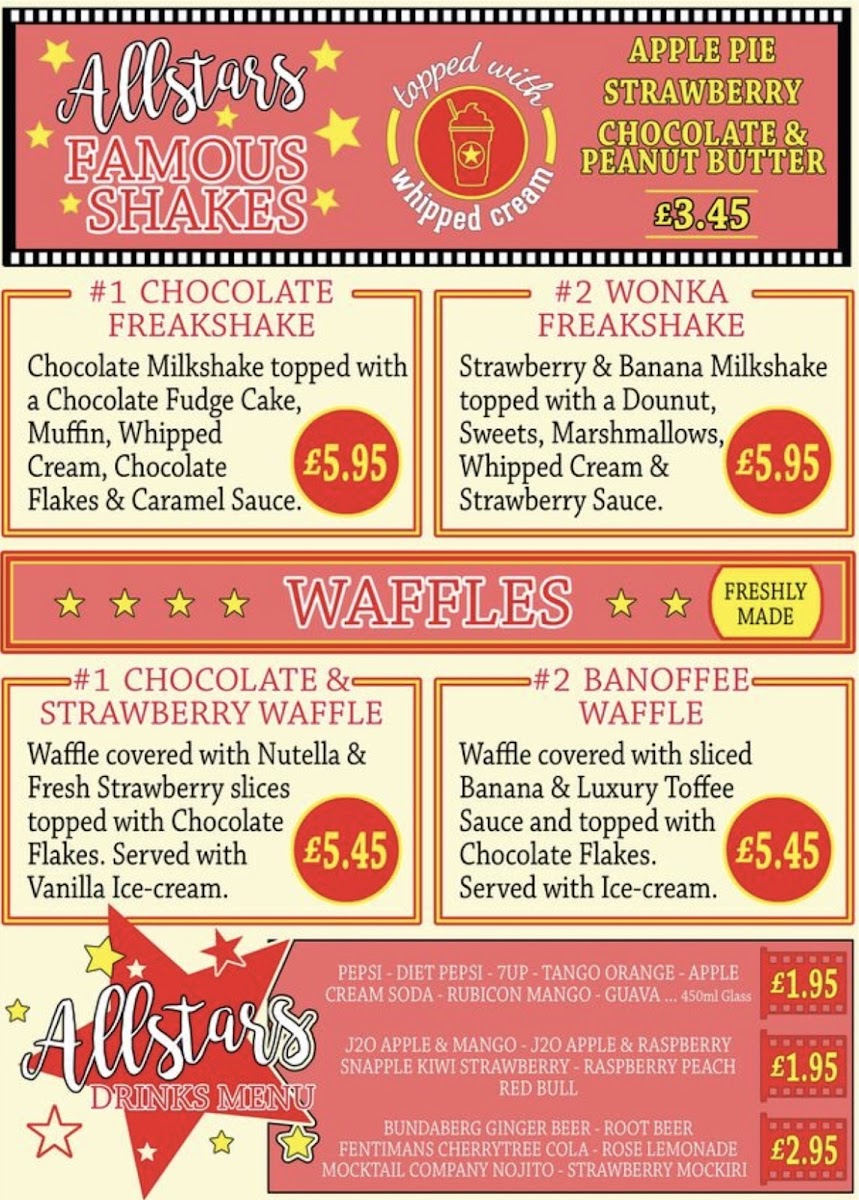 Allstars Gourmet Photo Menu 1