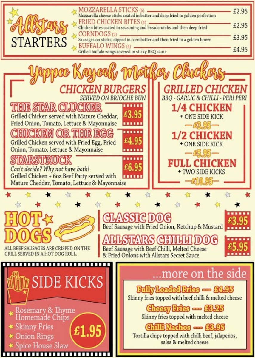 Allstars Gourmet Photo Menu 2
