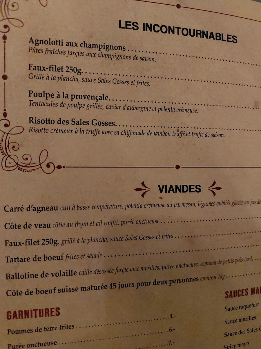 Les Sales Gosses Photo Menu 2