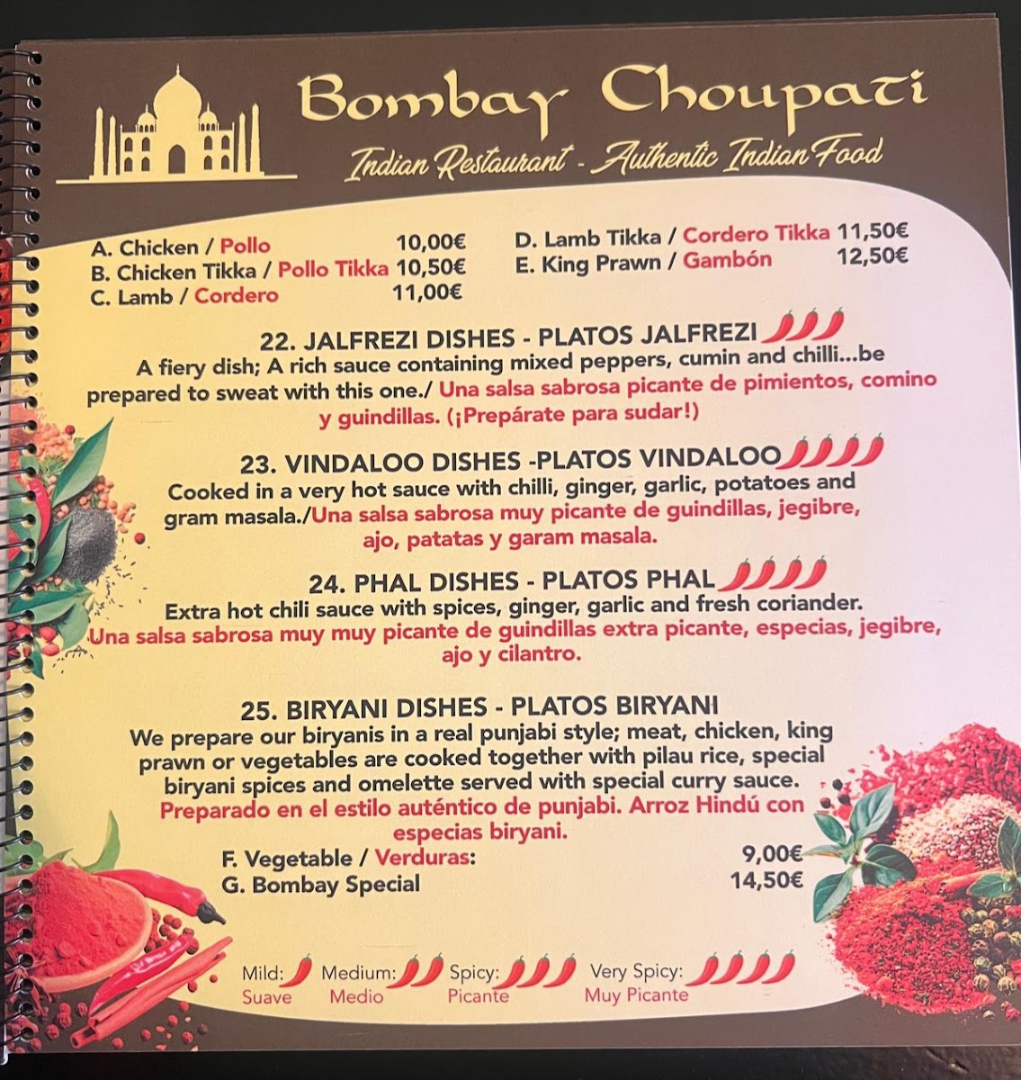 Restaurante Indio Bombay Choupati Photo Menu 9