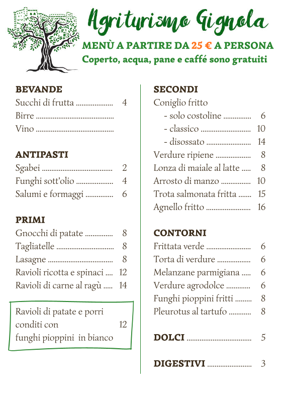 Agriturismo Gignola Photo Menu 1