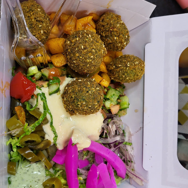 Falafel and Spicy Potato with Salad