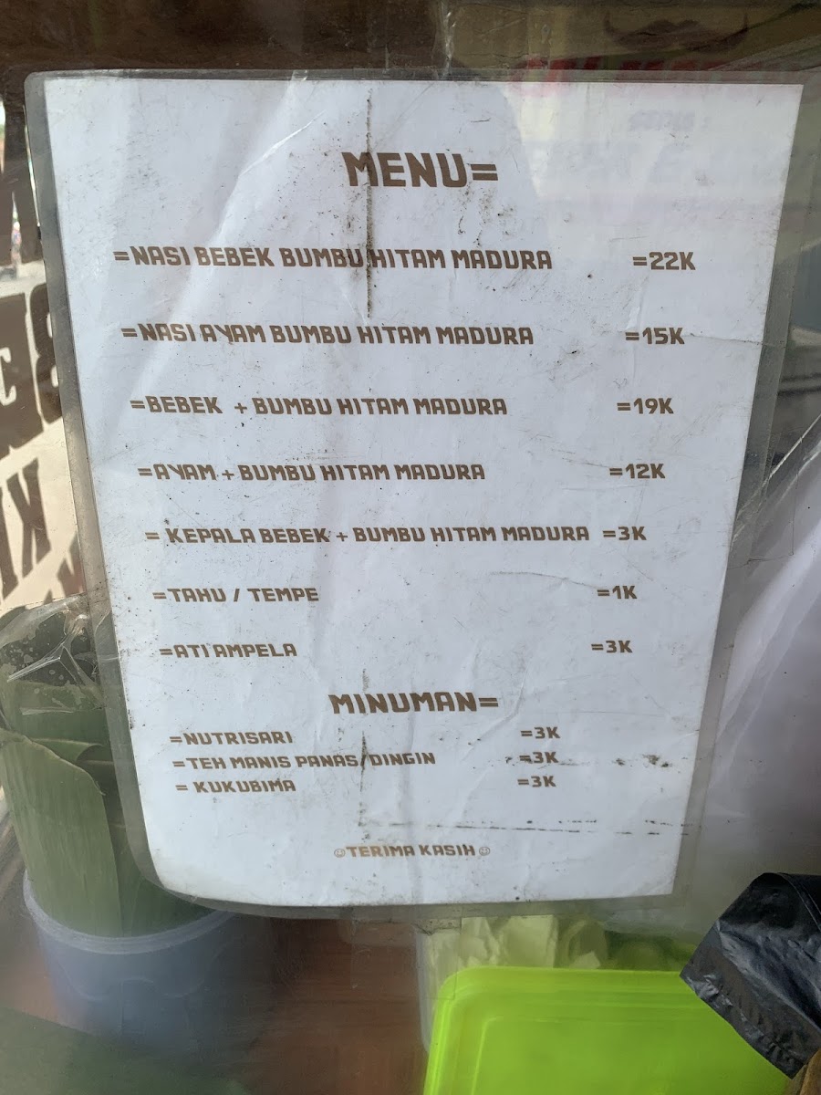 Cak Madeng's Madura Duck Rice Photo Menu 1