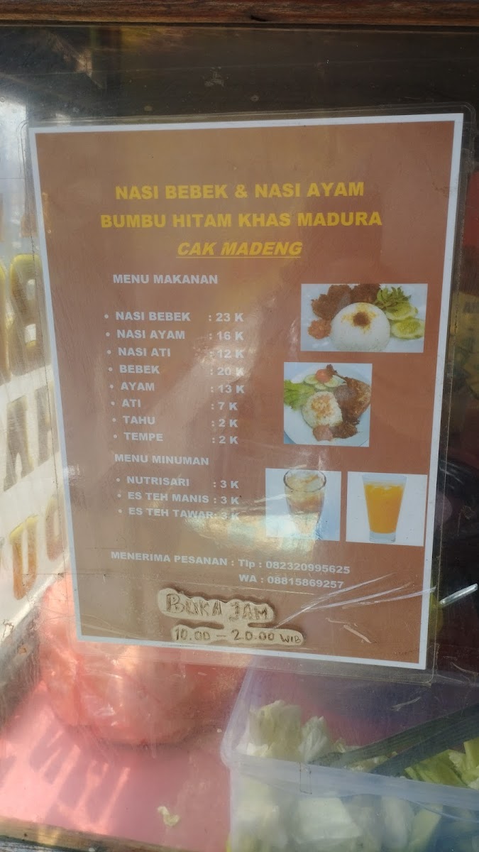 Cak Madeng's Madura Duck Rice Photo Menu 2