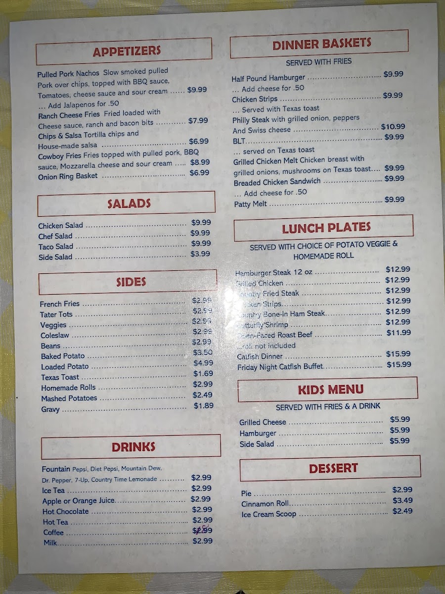 Hometown Diner Photo Menu 2