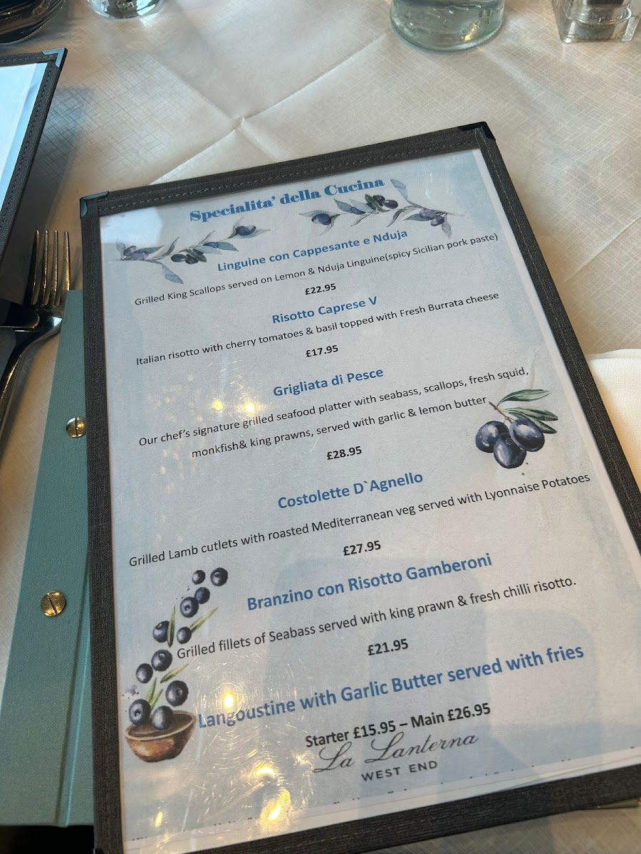 La Lanterna West End Photo Menu 4
