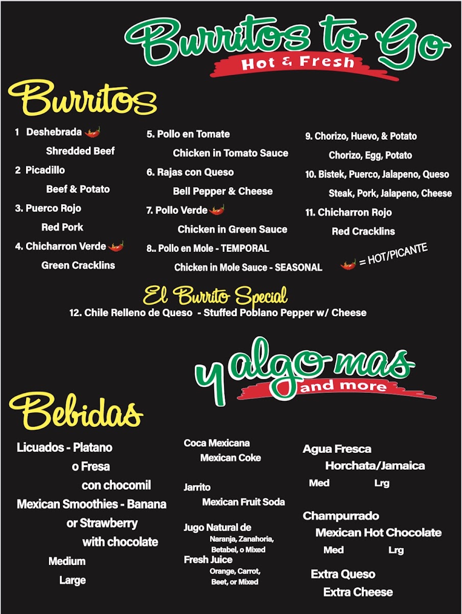 Burritos To Go Photo Menu 1