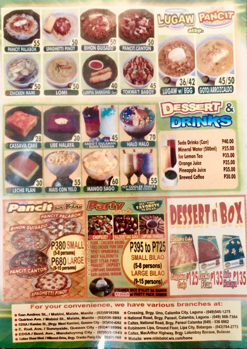 Nid's Balot N Bilao ATBP. Photo Menu 2