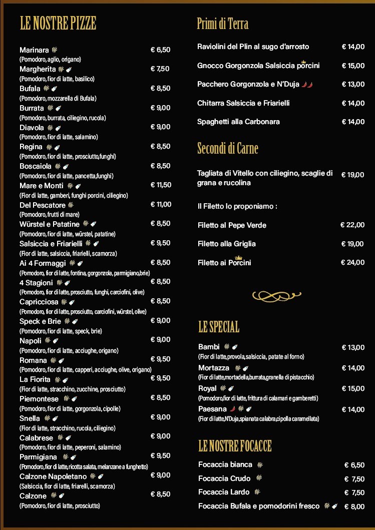 Ristorante Pizzeria Royal Photo Menu 1