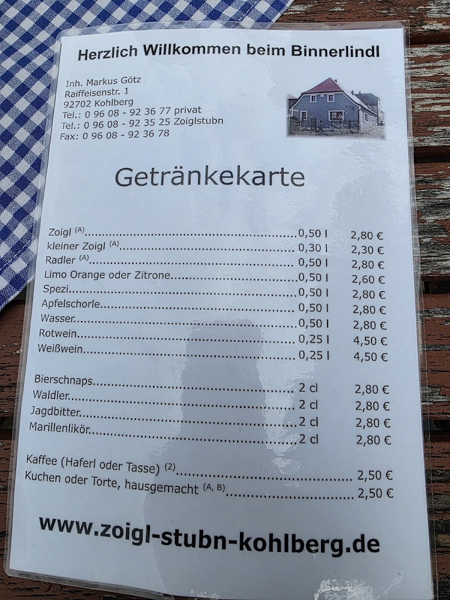 Zoiglstube 'Zum Binnerlindl' Photo Menu 2