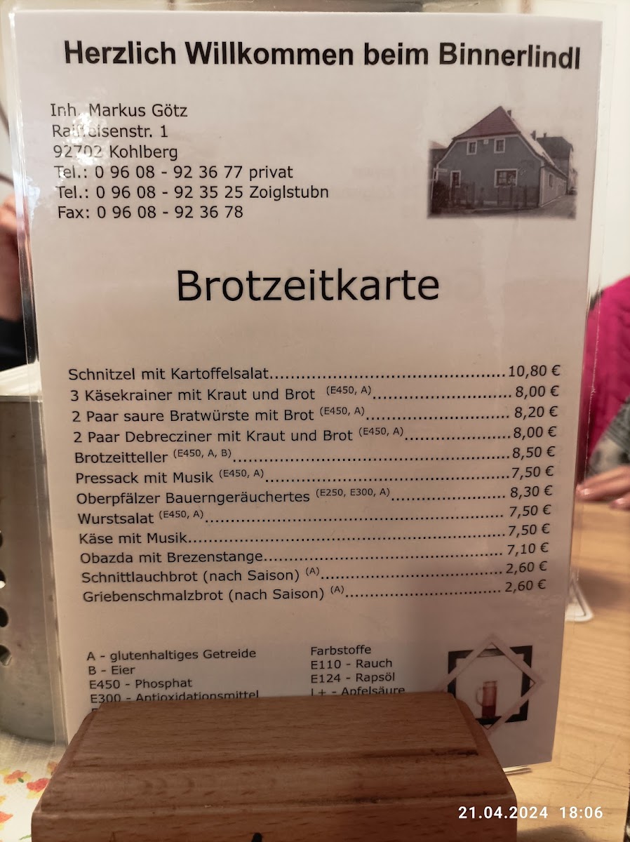 Zoiglstube 'Zum Binnerlindl' Photo Menu 4