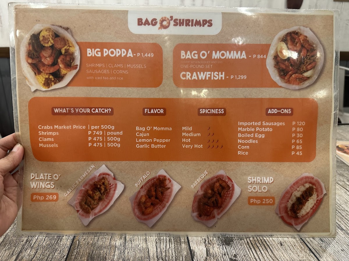 Bag O' Shrimps BF Homes Photo Menu 2