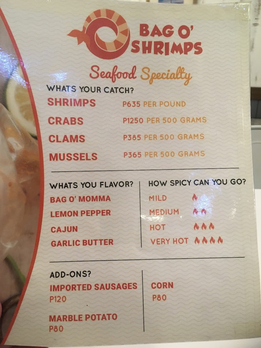 Bag O' Shrimps BF Homes Photo Menu 3