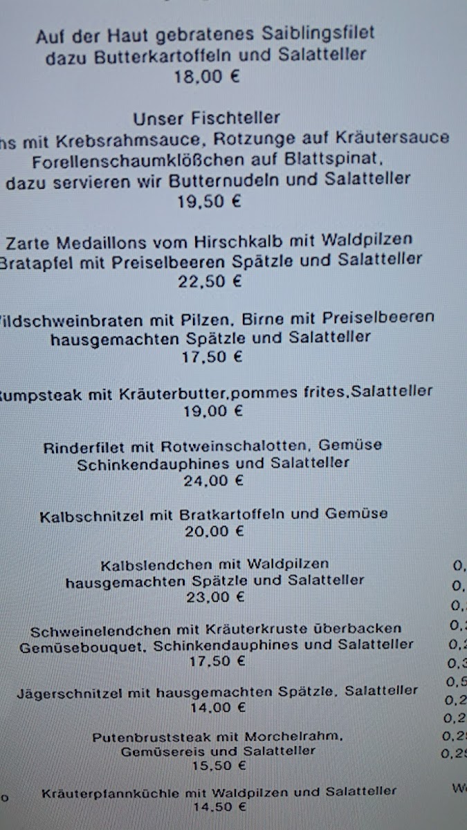 Zum Sternen Photo Menu 1