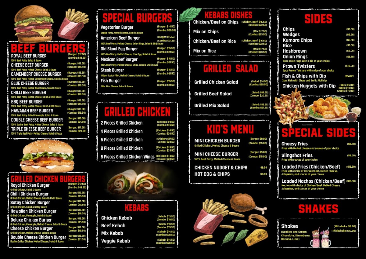 Giant Burger Photo Menu 1