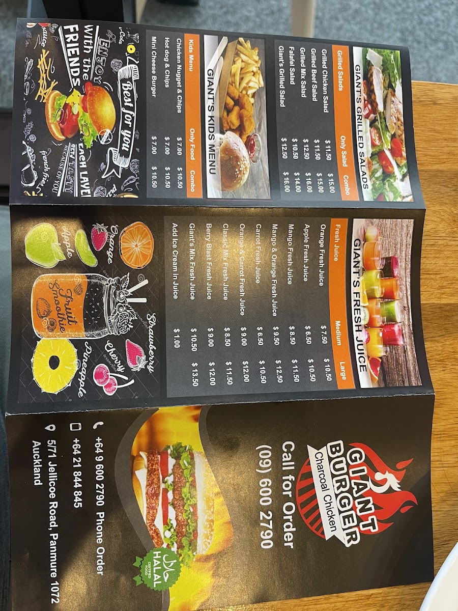 Giant Burger Photo Menu 10