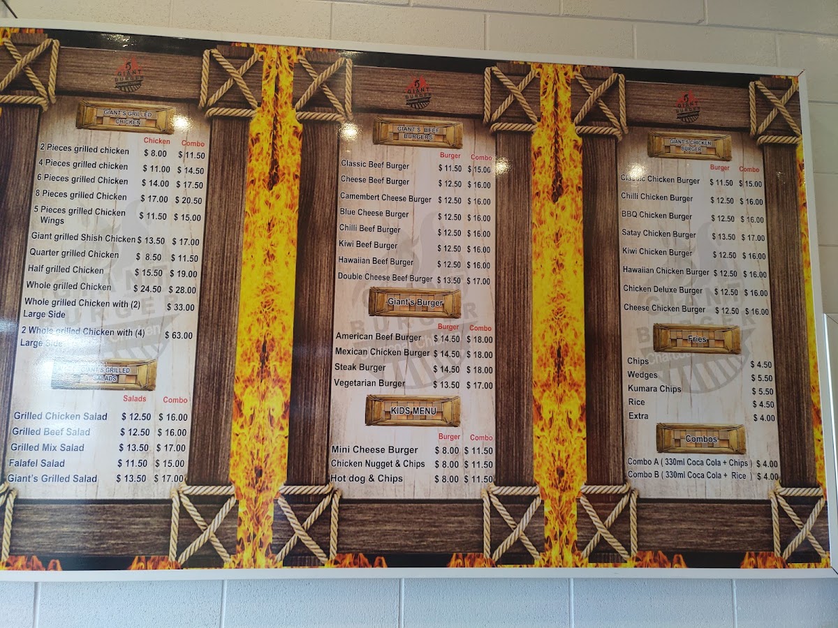 Giant Burger Photo Menu 7