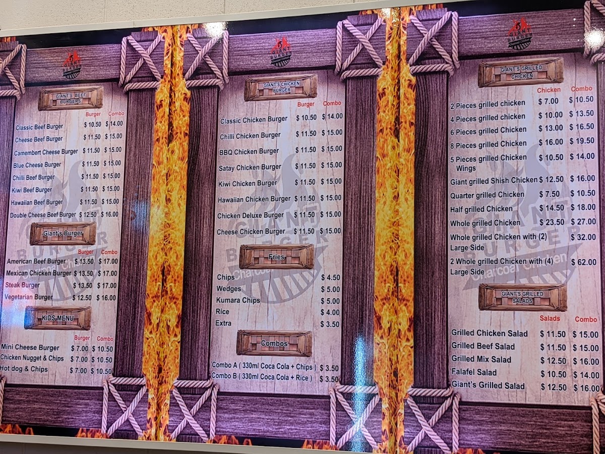 Giant Burger Photo Menu 8