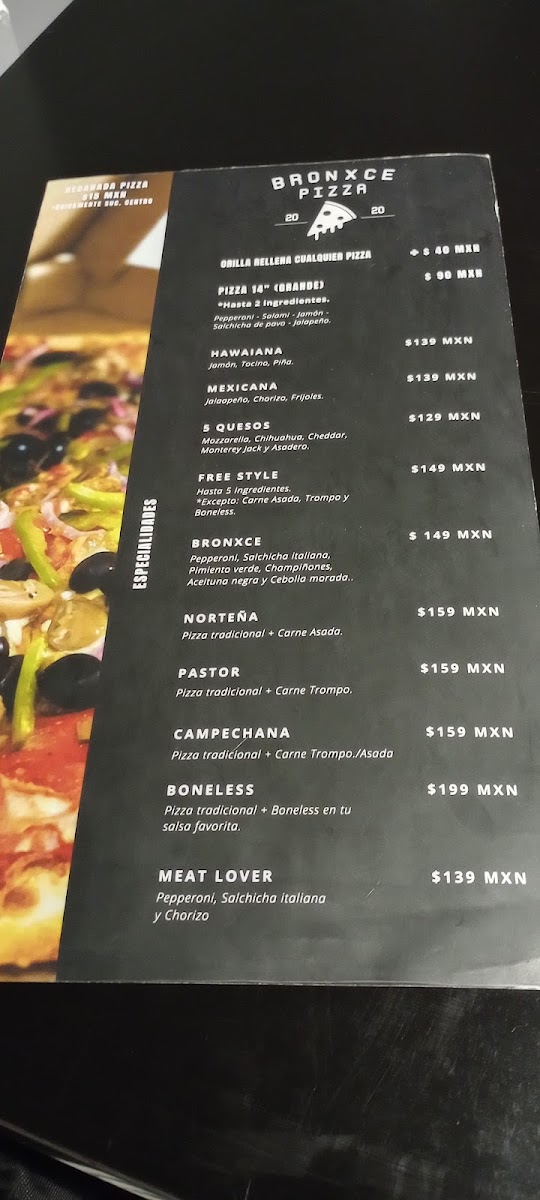 Bronxce Pizza Photo Menu 1