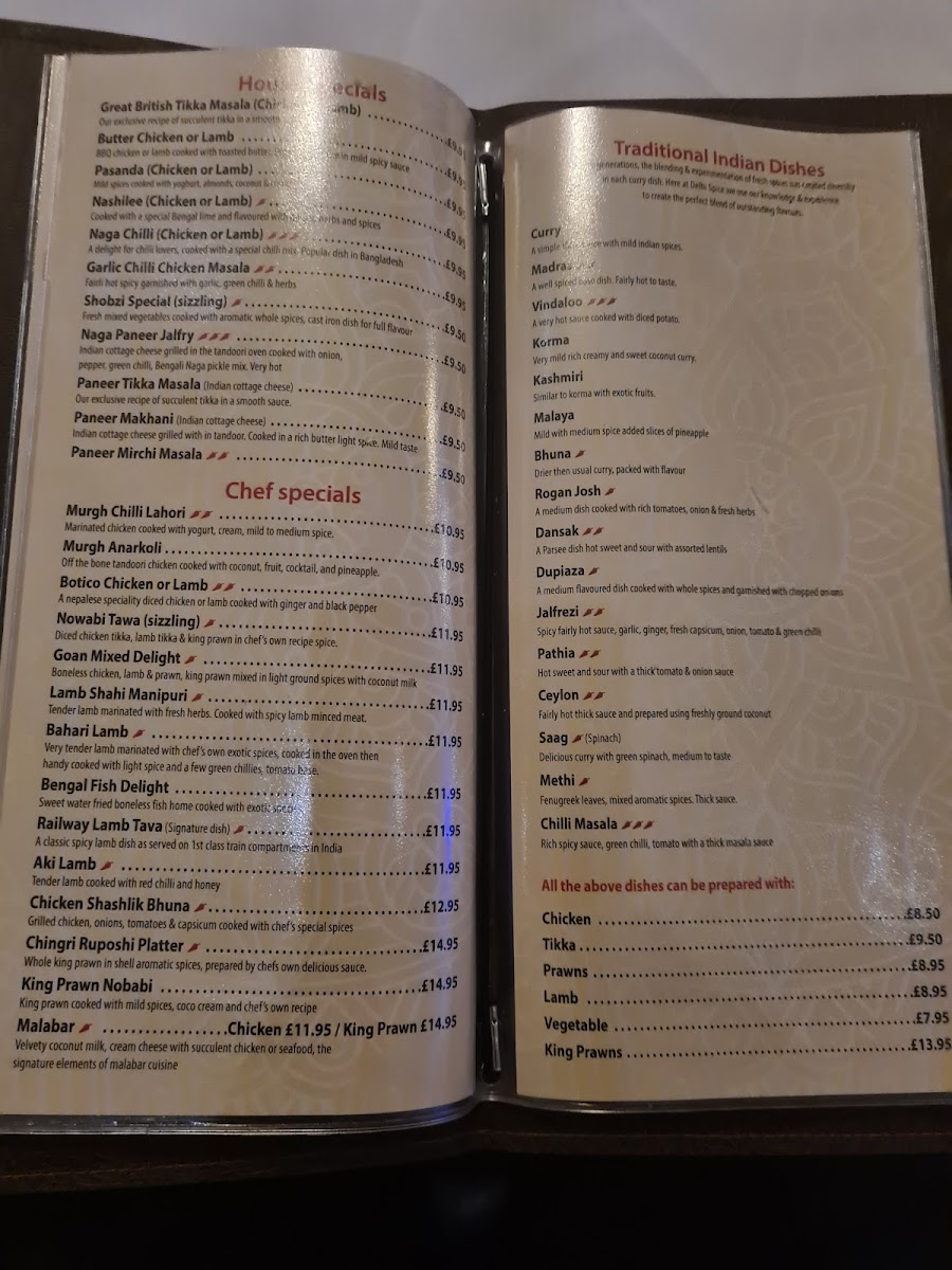 Sizzler Indian Restaurant Photo Menu 1