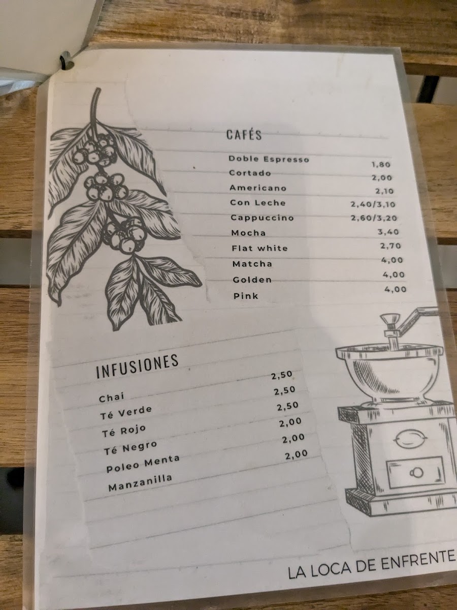 Cafetería LA LOCA de Enfrente Photo Menu 10