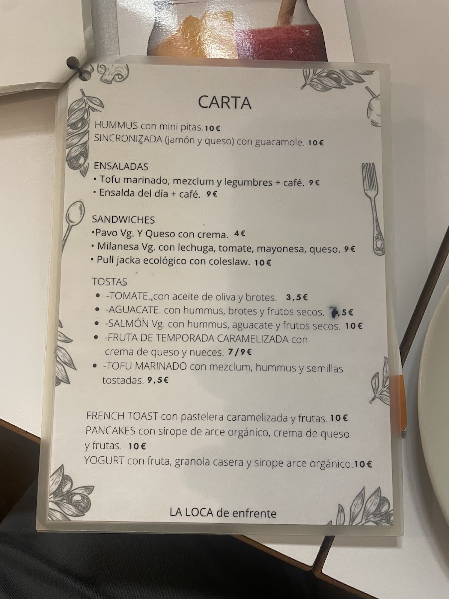 Cafetería LA LOCA de Enfrente Photo Menu 6