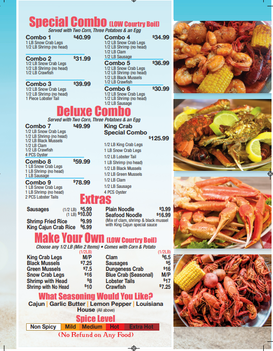 King Cajun Seafood - Savannah Photo Menu 3