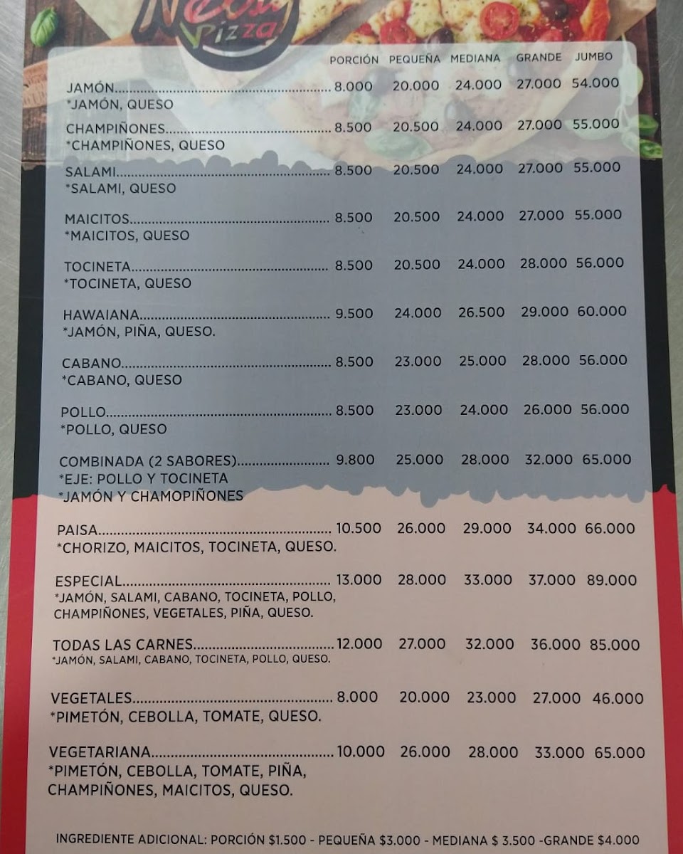 Nelsy Pizza Photo Menu 1