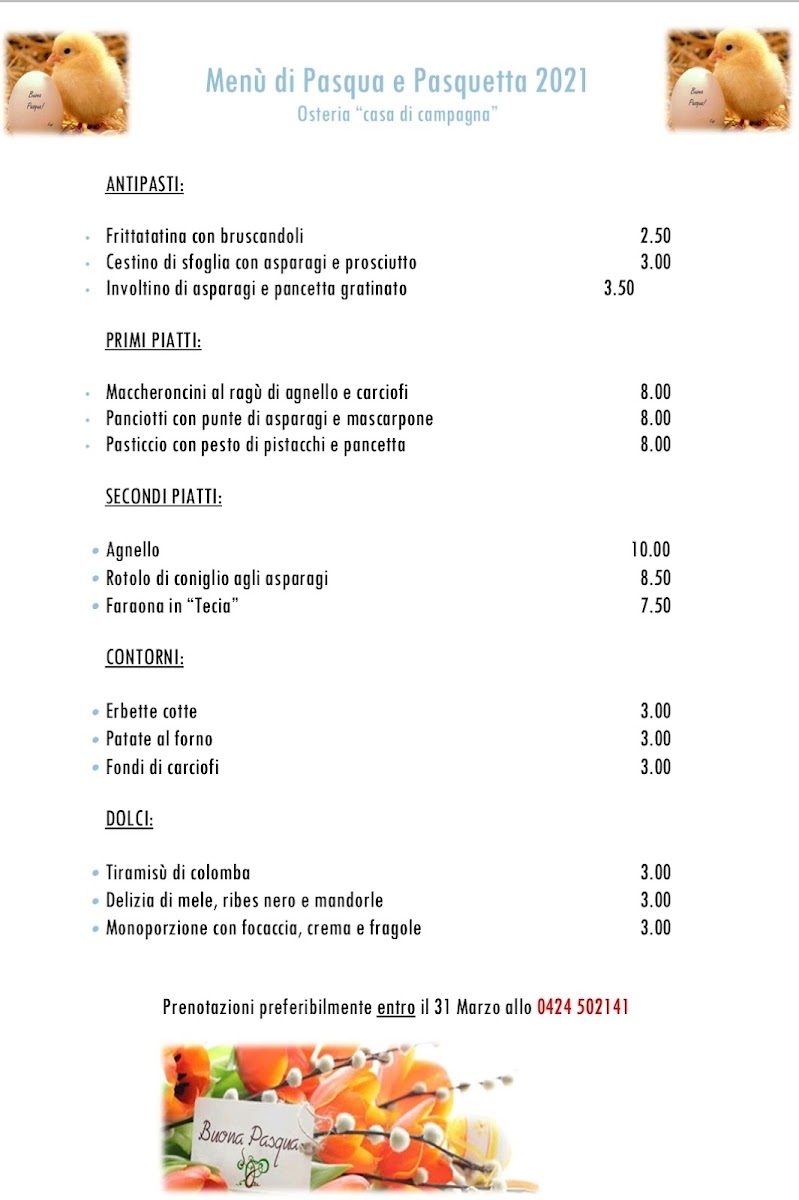 Osteria Casa di Campagna Photo Menu 2