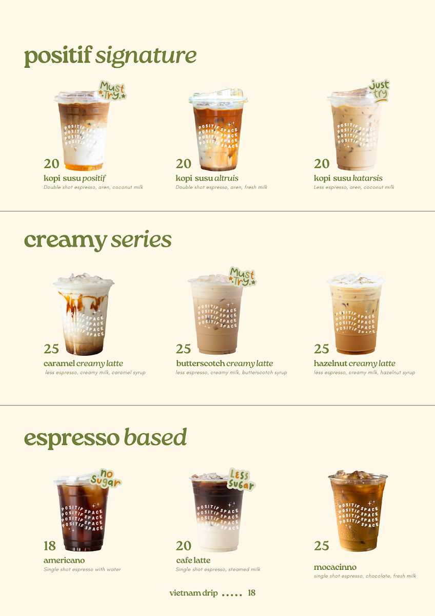 Positif Space & Eatery Photo Menu 5