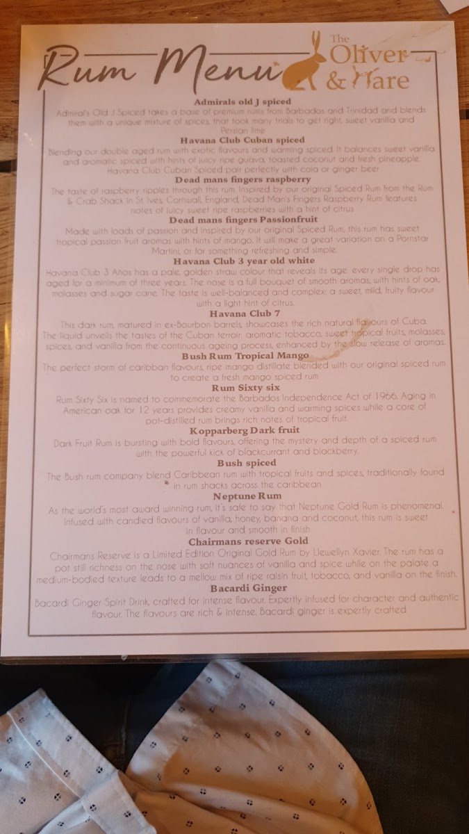 The Oliver and Hare Photo Menu 8
