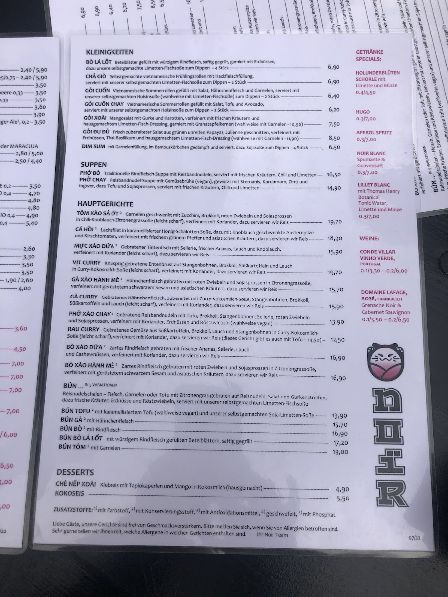Noir Cuisine Photo Menu 1