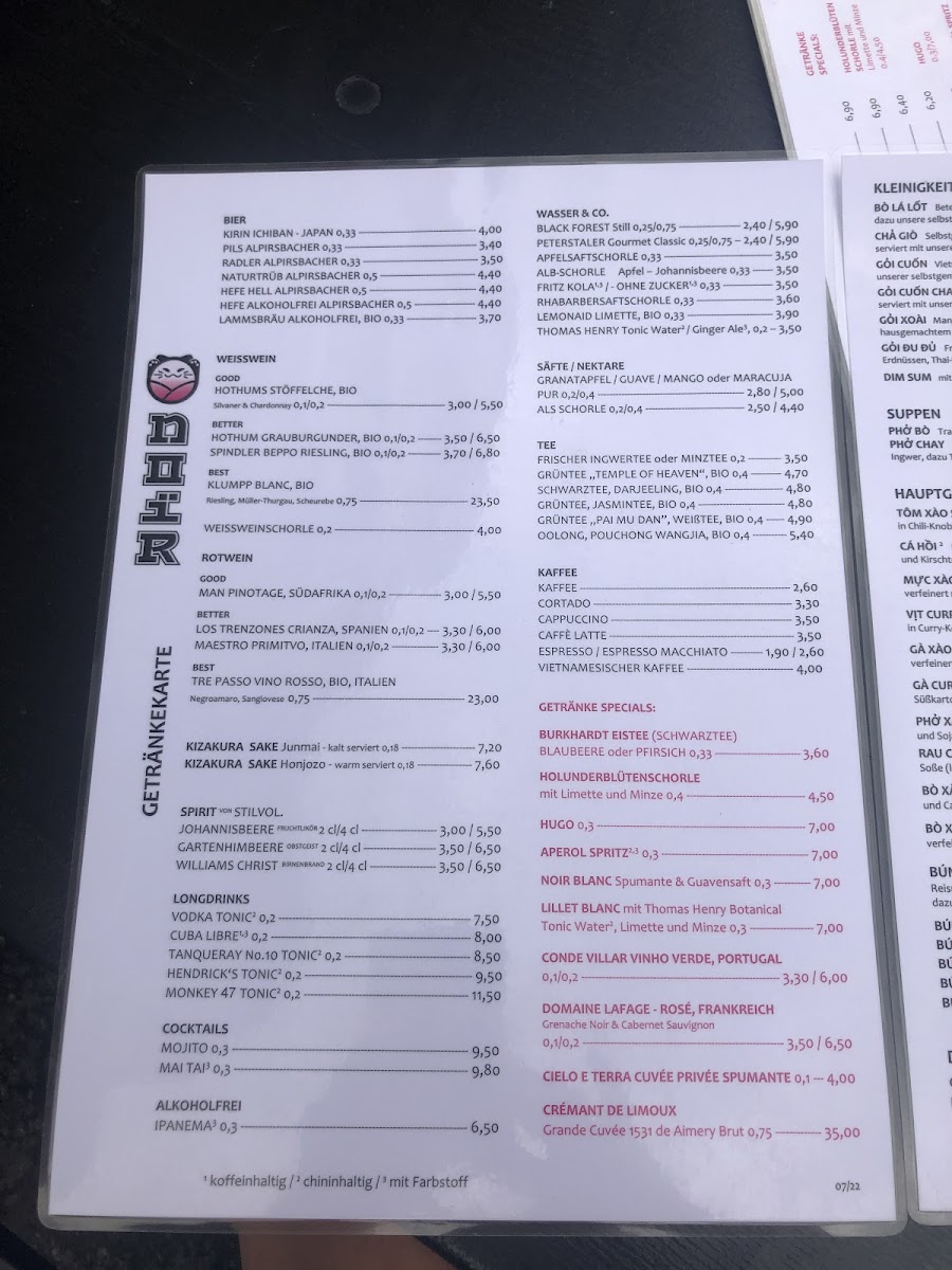 Noir Cuisine Photo Menu 2