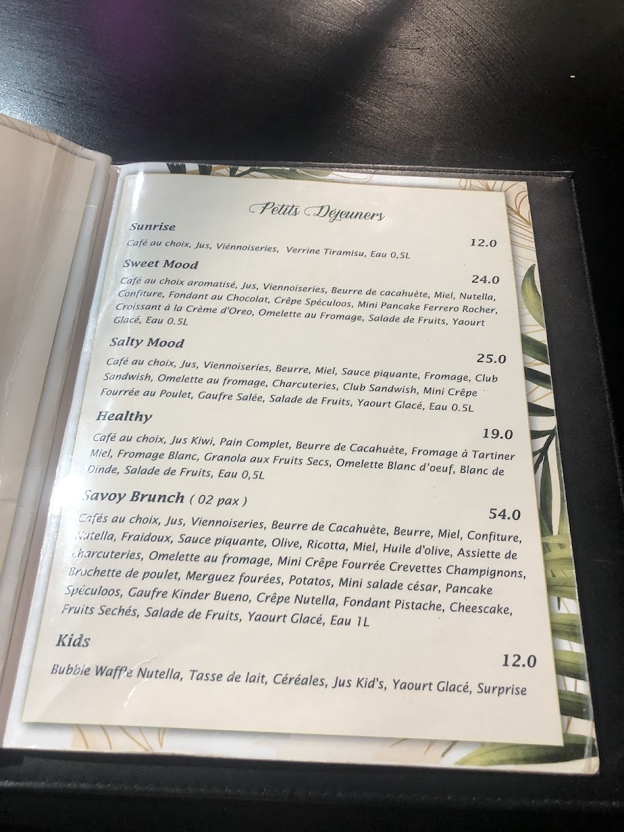 Le SAVOY Photo Menu 1