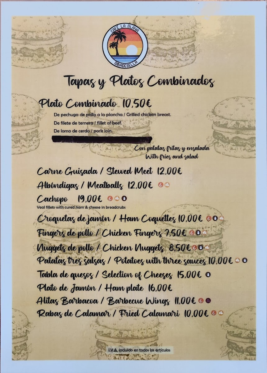 Cafe La Playa Photo Menu 1