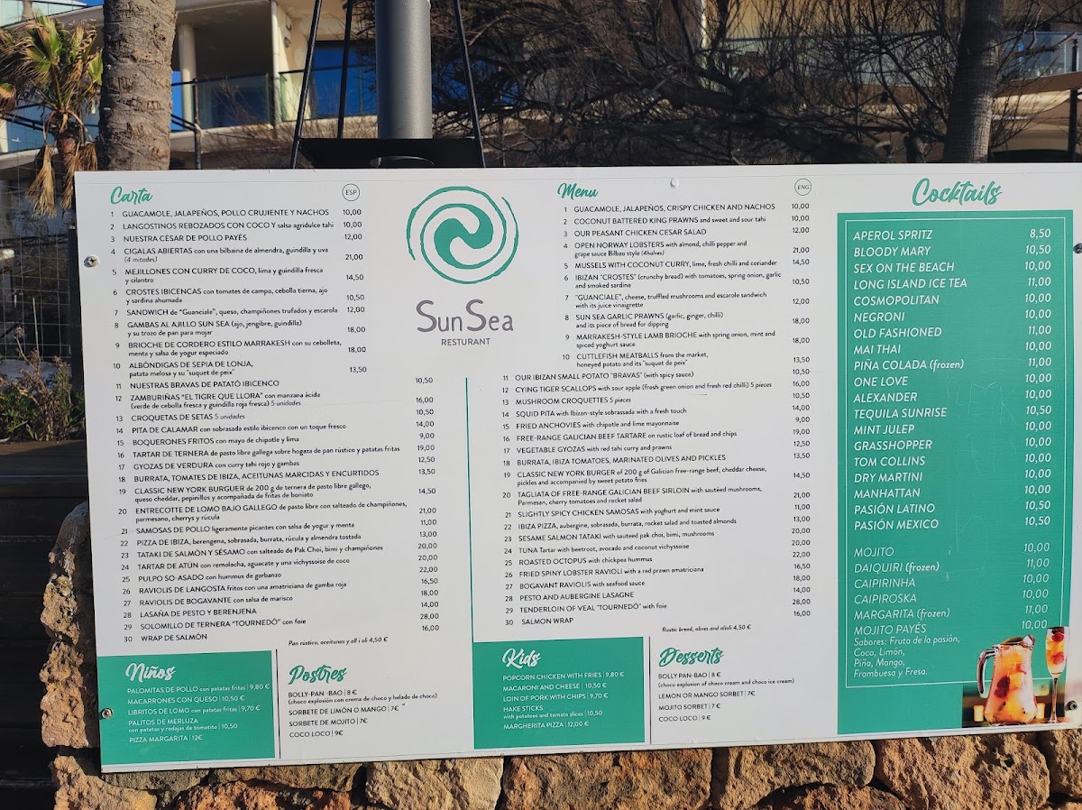 SunSeaBar Photo Menu 1
