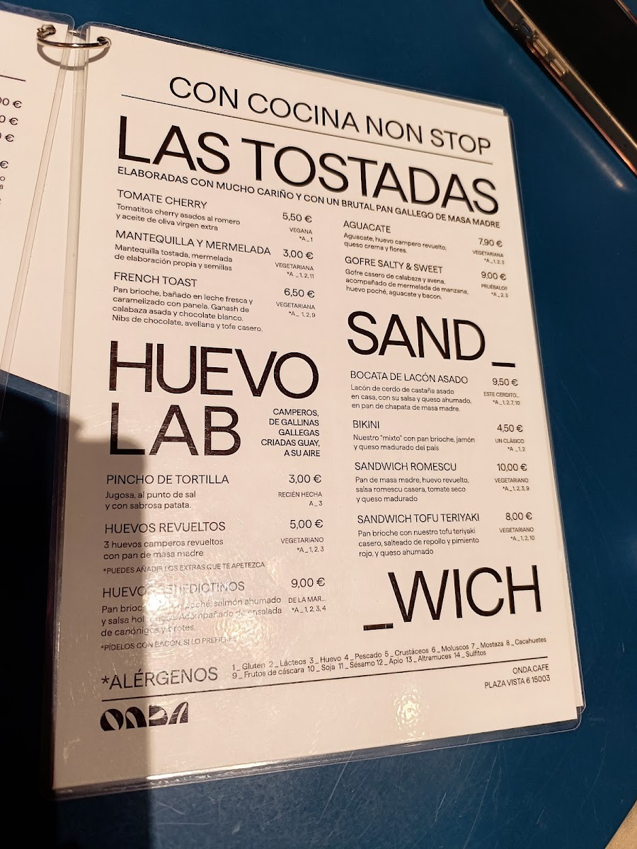 Onda Cafe Foundation Photo Menu 1