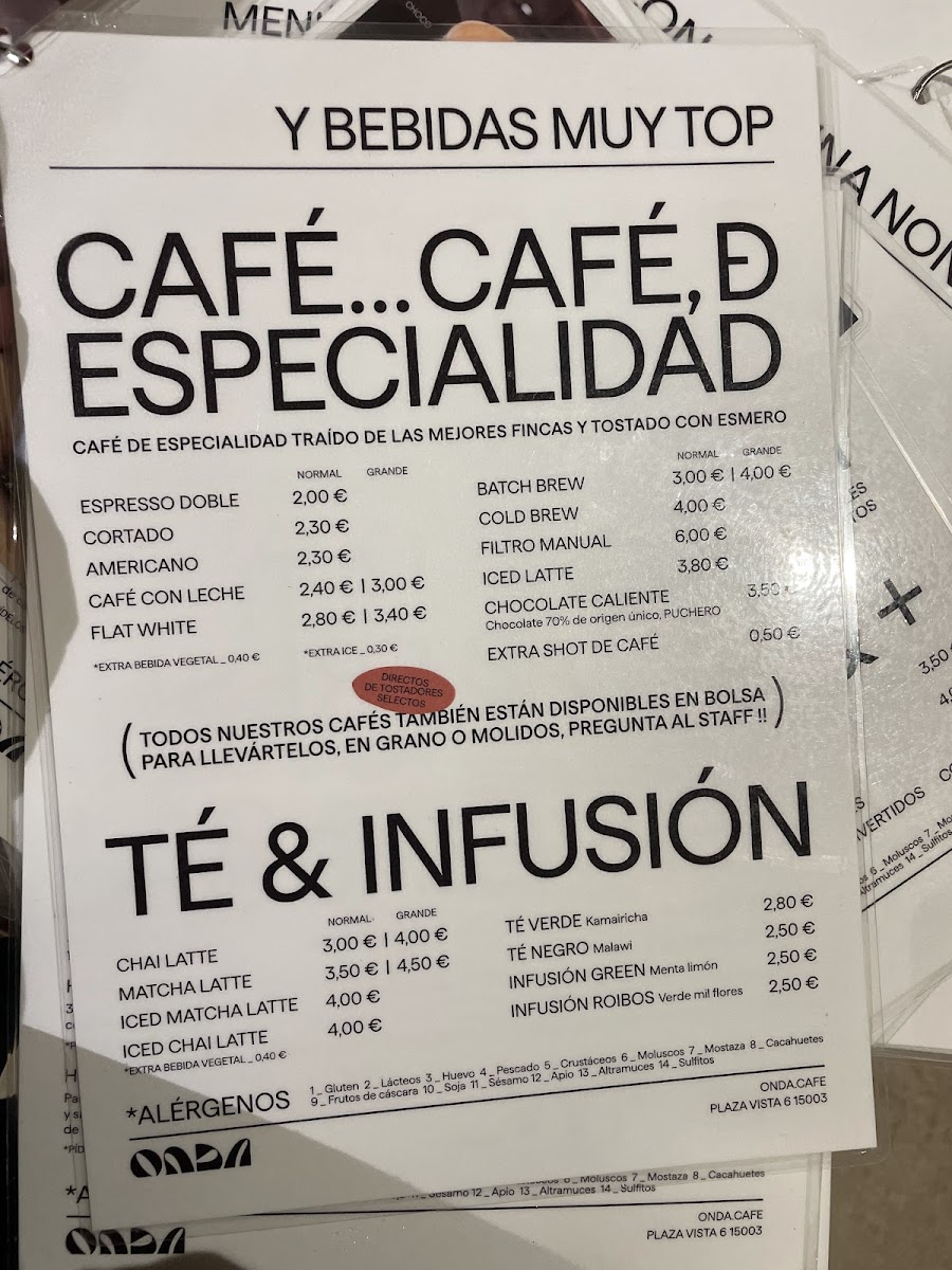 Onda Cafe Foundation Photo Menu 10