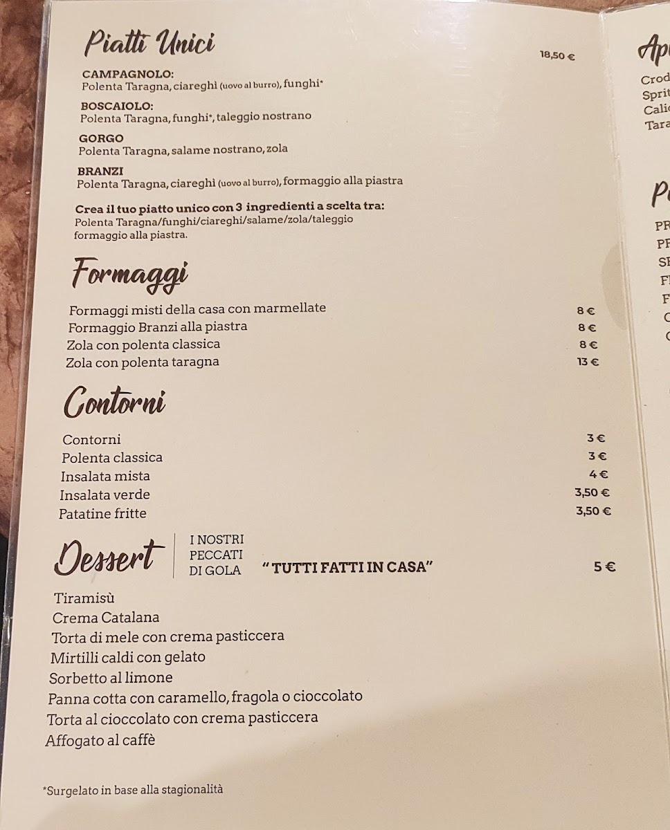 La Cà della Taragna Photo Menu 3
