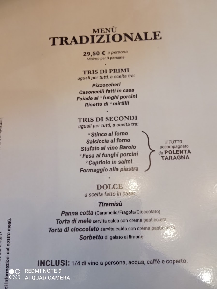 La Cà della Taragna Photo Menu 4