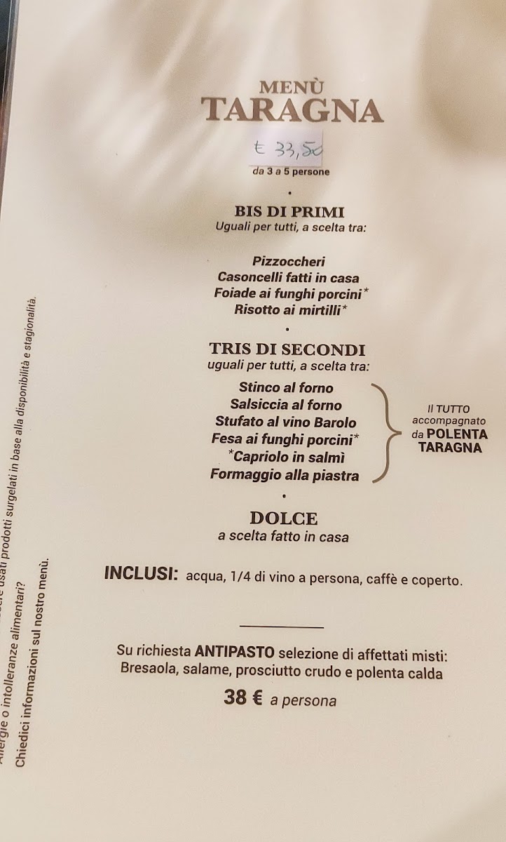 La Cà della Taragna Photo Menu 5