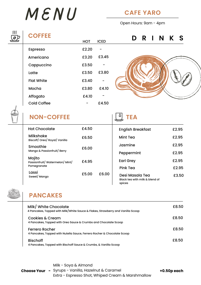 Cafe Yaro Photo Menu 1