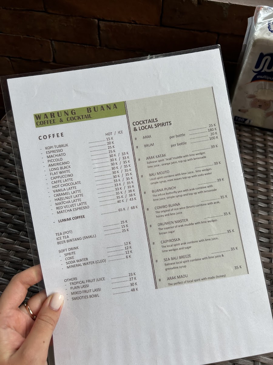 Warung Buana coffee and cocktail Photo Menu 6