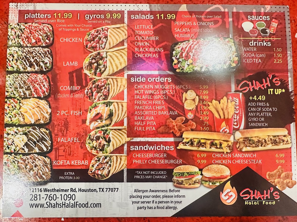 Shah's Halal Food - Houston Photo Menu 2