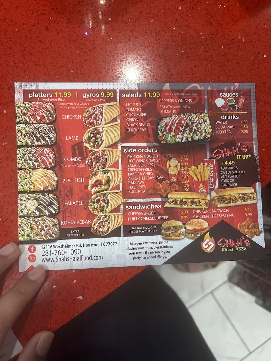 Shah's Halal Food - Houston Photo Menu 3